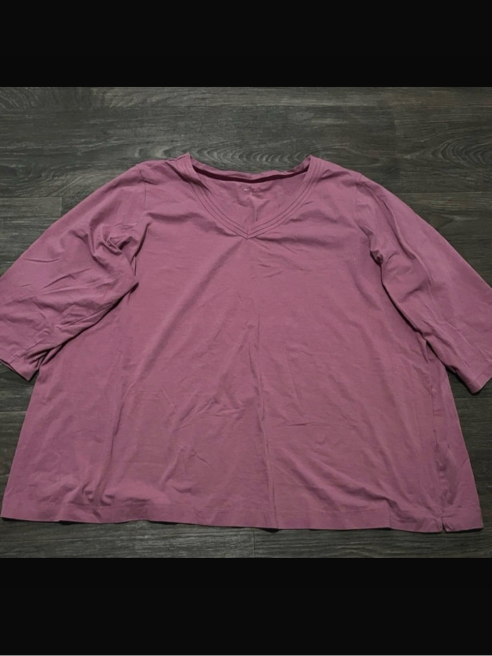 Lane Bryant Mauve V-Neck Short Sleeve Tee